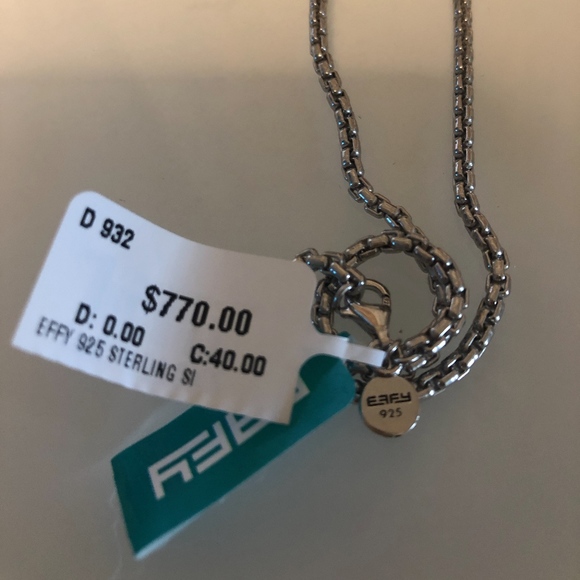 EFFY STERLING SILVER DRAGON DOG TAG NECKLACE - Picture 5 of 6